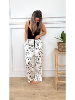Pantalón estampado crudo