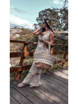 Vestido crochet aperturas...