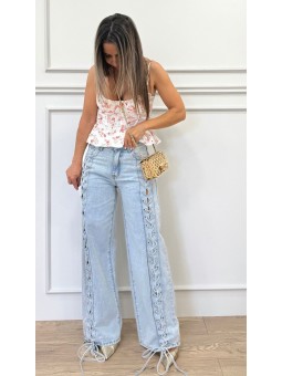 Pantalón cordón frontal denim