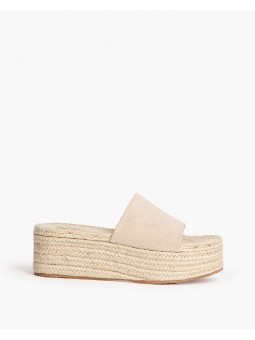 Sandalia cuña beige