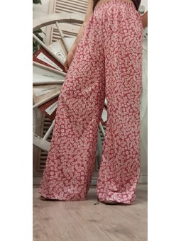 Pantalón floreado rosa