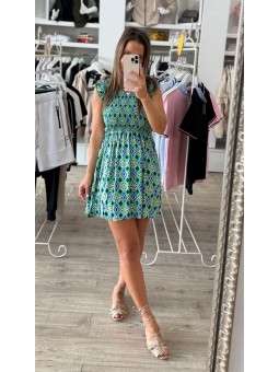 Vestido estampado verde