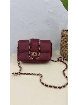 Bolso cadena granate