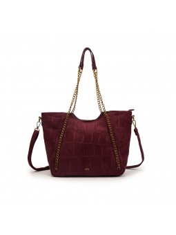 Bolso grande antelina granate