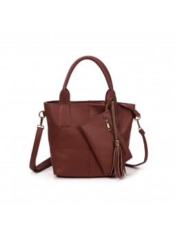 Bolso bag con neceser granate