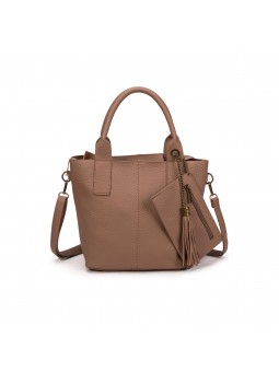 Bolso bag con neceser tostado