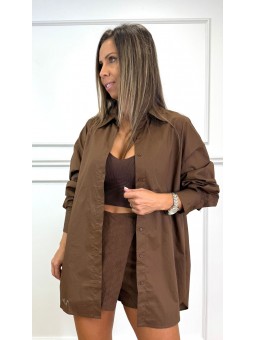 Camisa básica marrón