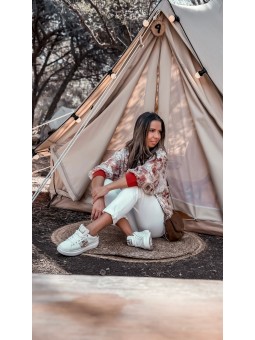 Bomber floreada lentejuelas...