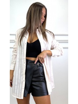 Short polipiel hebilla negro