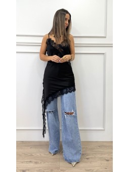 Vestido lencero negro