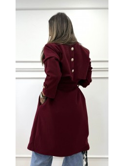 Abrigo botones espalda granate