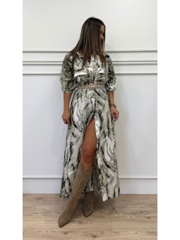 Vestido estampado verde