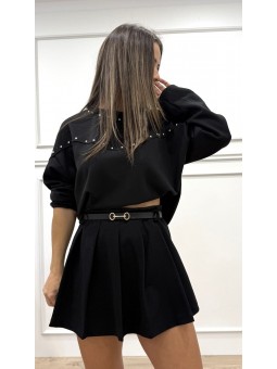 Falda tablas negro con...