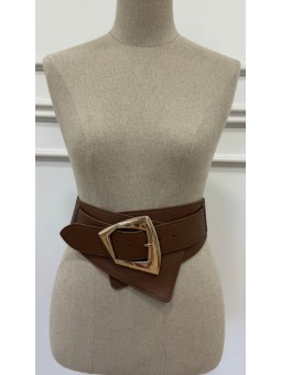 Cinturón hebilla goma camel