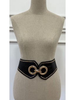 Cinturón tachas goma negro