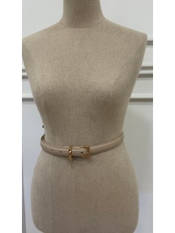 Cinturón fino triángulo beige