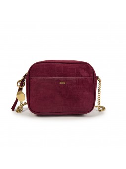 Bolso cocodrilo granate