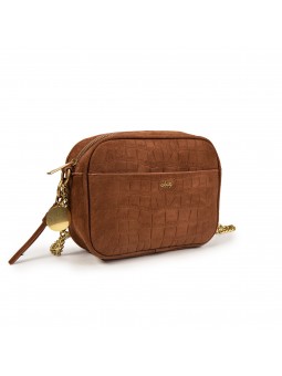 Bolso cocodrilo camel