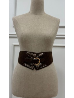 Cinturón goma taxas marrón