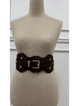 Cinturón goma marrón