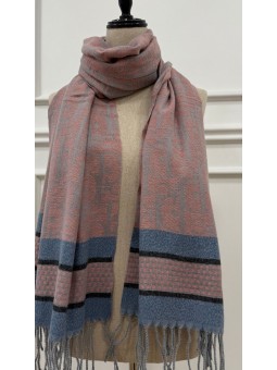 Fular estampado rosa