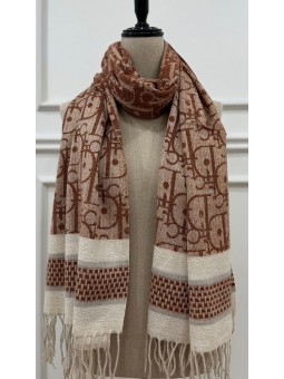 Fular estampado tostado