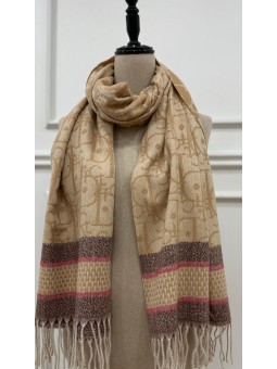 Fular estampado camel