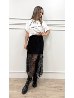 Camiseta letras oversize...