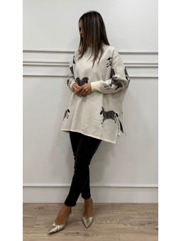 Jersey punto zebra crudo