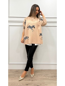 Jersey punto zebra camel