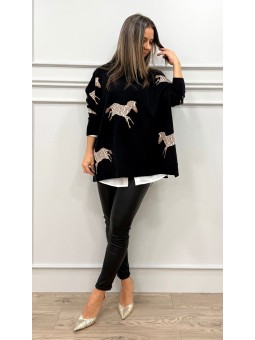 Jersey punto zebra negro