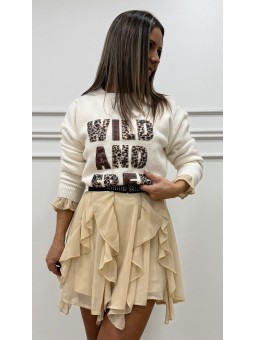 Jersey letras leopardo