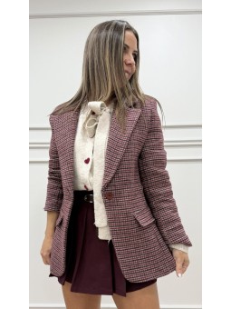 Blazer pata de gallo granate