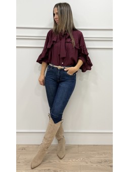 Blusa lazada granate