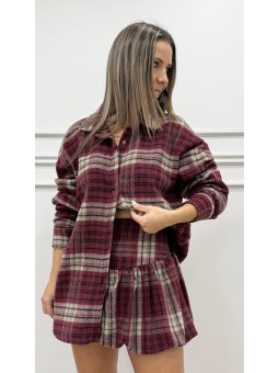 Camisa cuadros granate