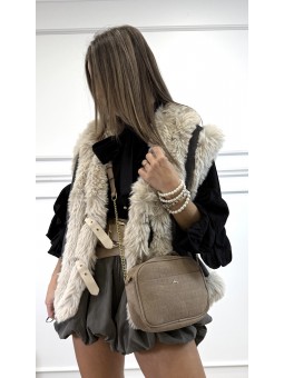 Chaleco combinado con pelo...