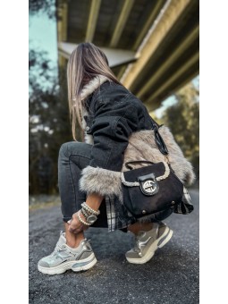 Bolso combinado borreguillo...