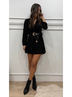 Vestido Romina brilos negro