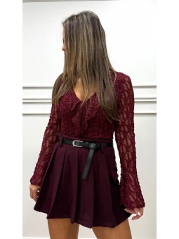 Falda pantalón paño con...