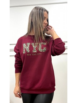 Sudadera NYC granate