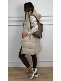 Chaleco polipiel beige