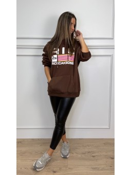 Sudadera oversize Ric marrón