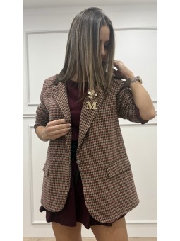 Blazer pata de gallo granate