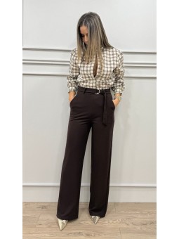 Pantalón fluido marrón