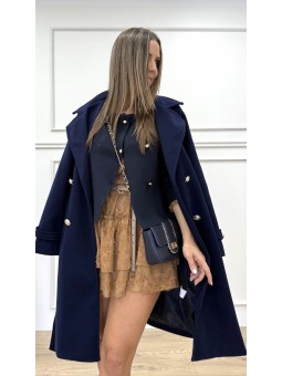 Abrigo botones espalda marino