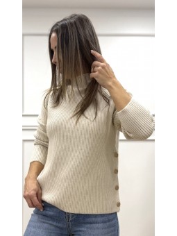 Jersey botones laterales crudo