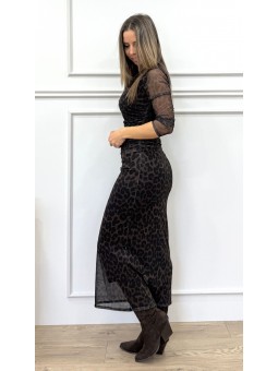 Vestido midi leopardo