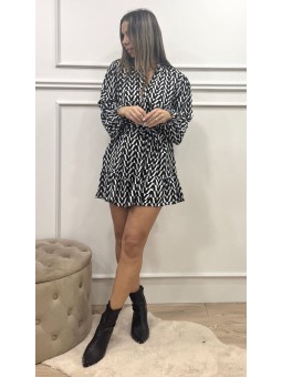 Vestido zig zag negro