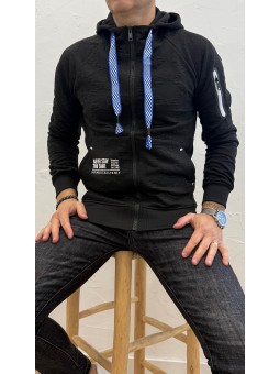 Sudadera bcremallera negra