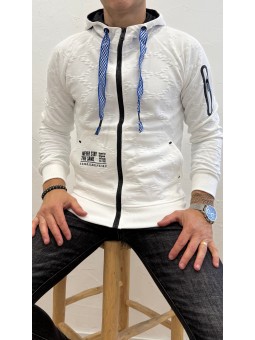 Sudadera cremallera blanca